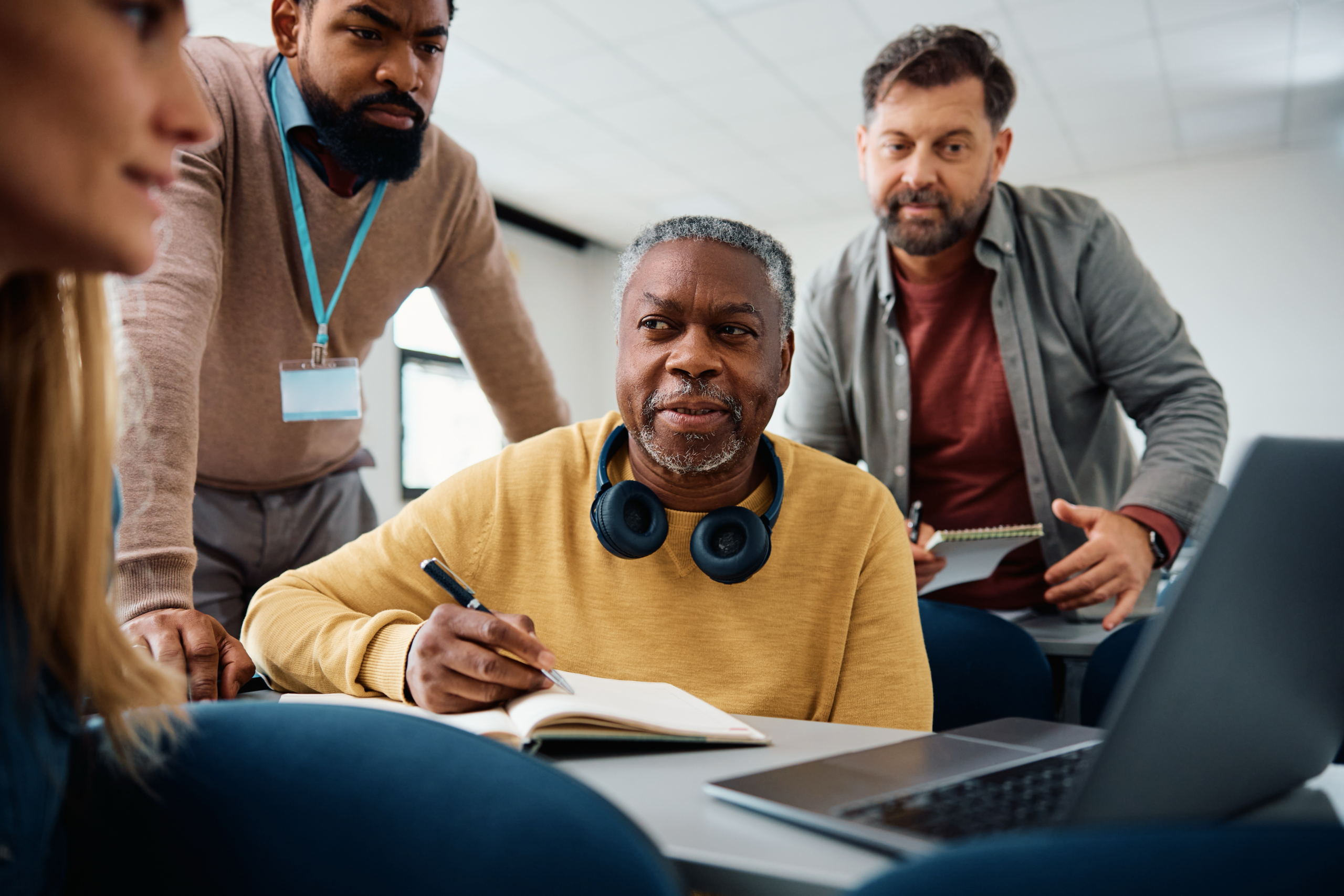 African American senior in Usability testing session