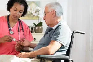 Diabetic Patient and Pink Nurse